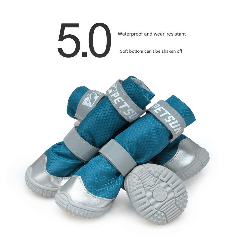 High-Top Dog Rain Boots - Soft Sole, Secure Fit for Border Collie, Golden & Labrador