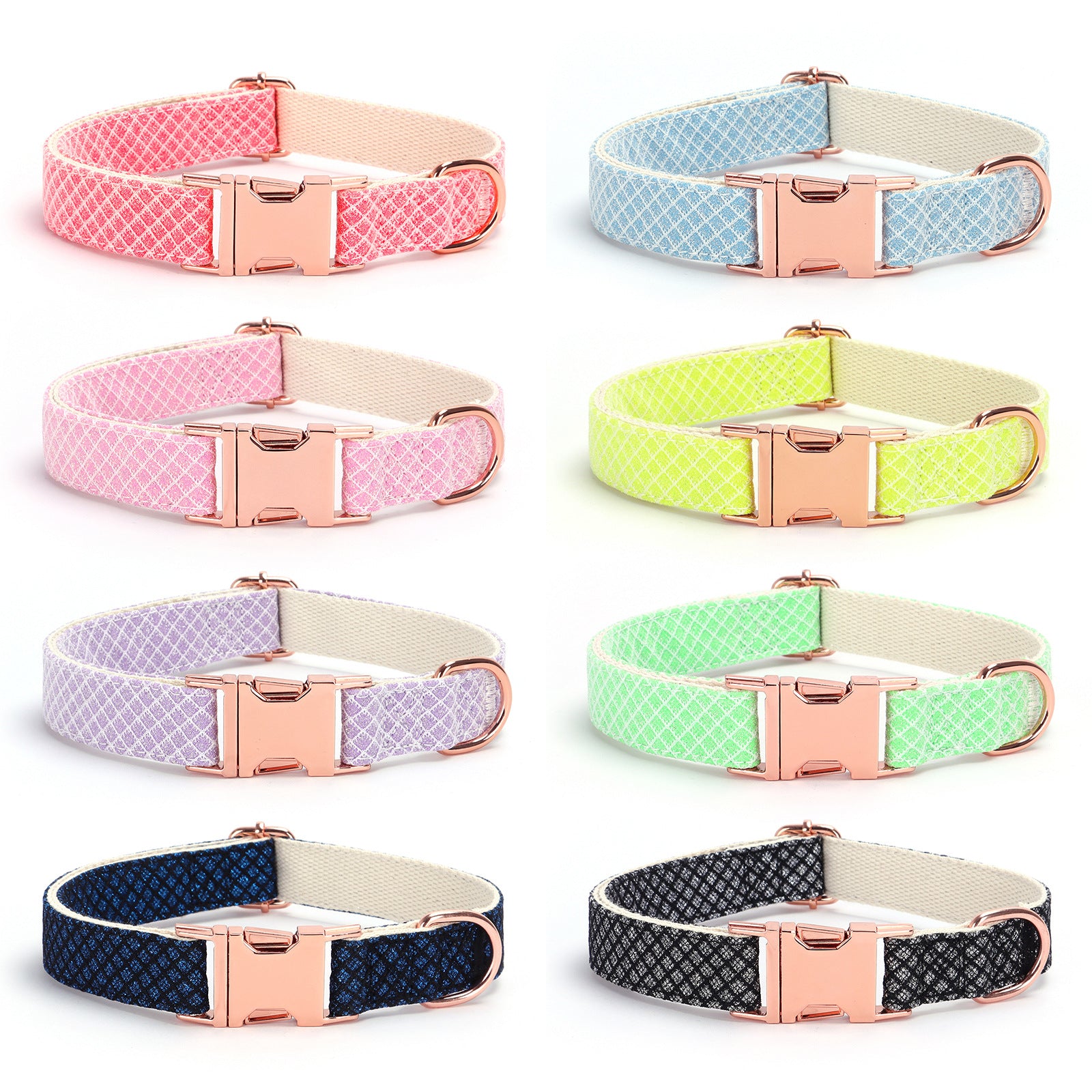 Personalized Sparkling Bling Bling Diamond Grid Pet Collar – Custom Name & Phone Number Engraved Shiny Leash
