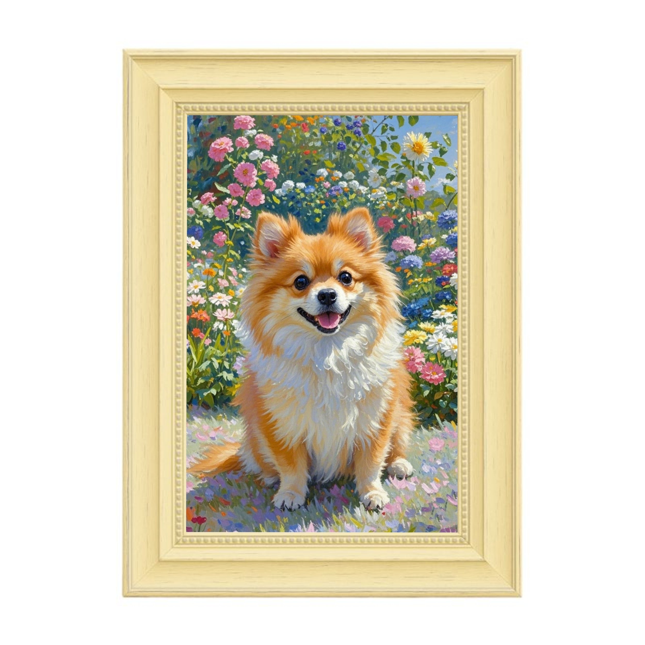 Custom Pet Portrait with Oil painting (Wooden Frame) –Pet Gift, Memorial Painting, Oil Painting Style
