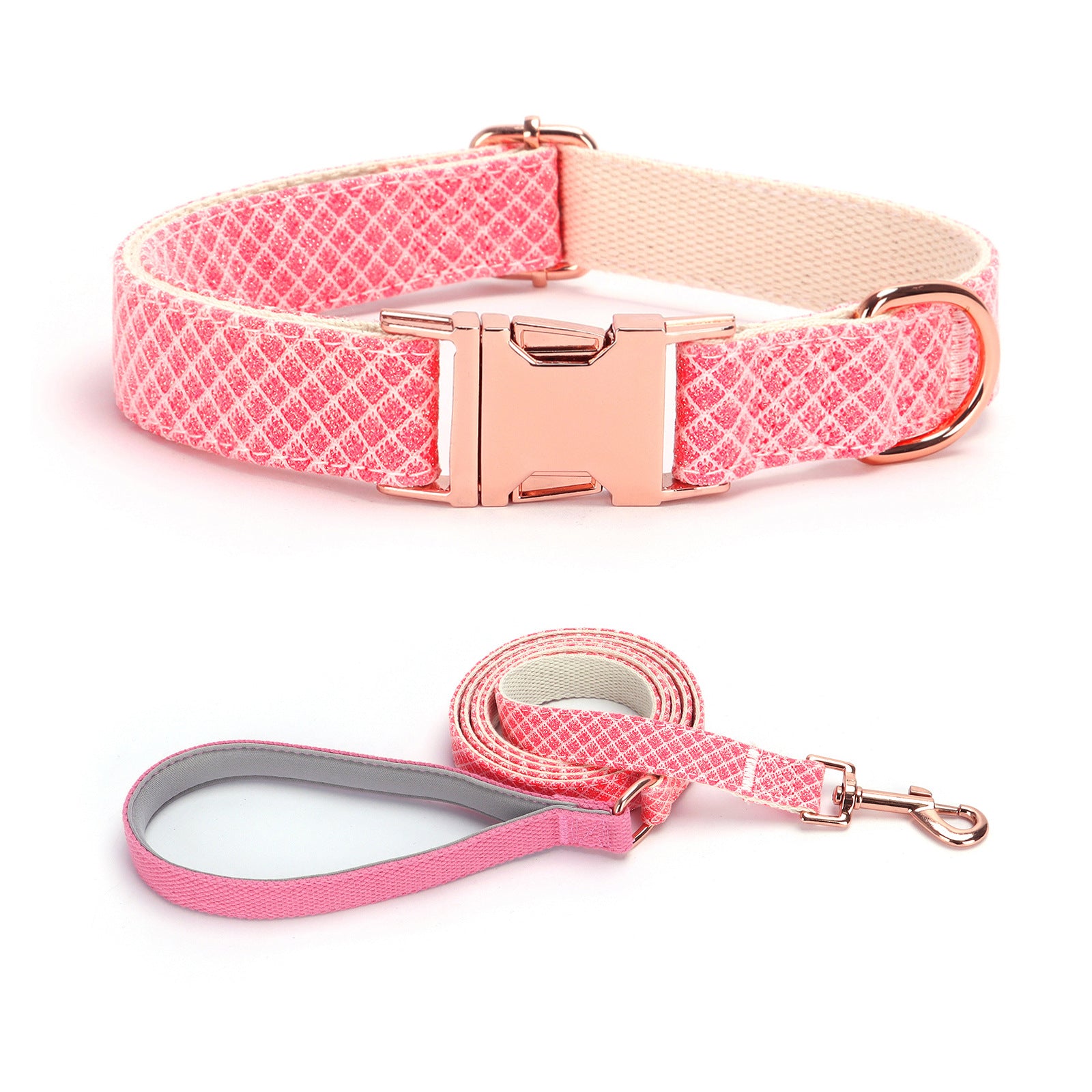Personalized Sparkling Bling Bling Diamond Grid Pet Collar – Custom Name & Phone Number Engraved Shiny Leash