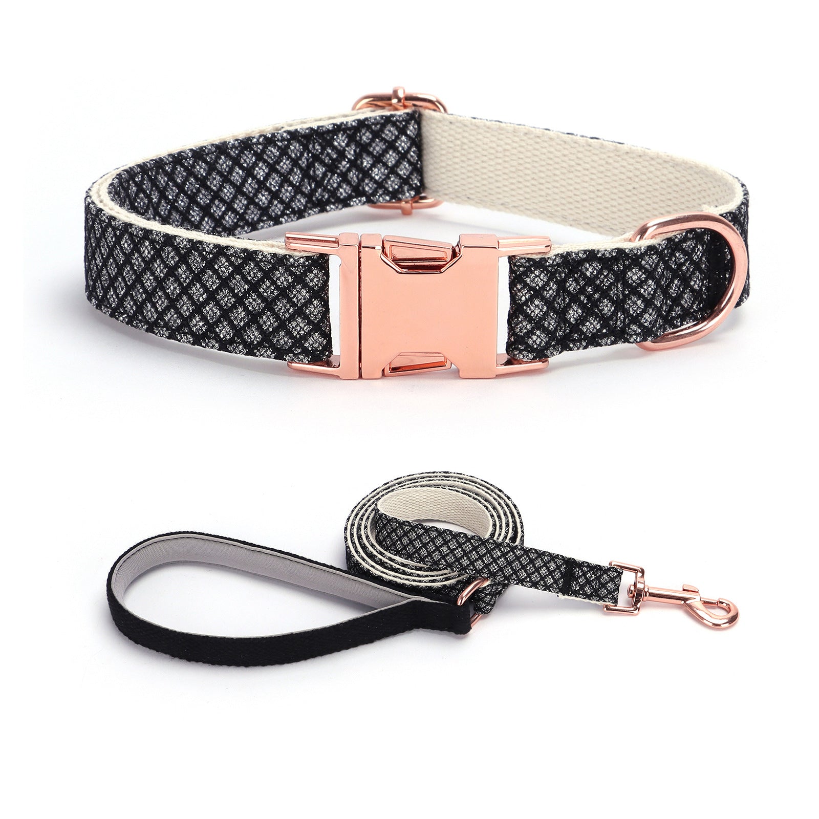 Personalized Sparkling Bling Bling Diamond Grid Pet Collar – Custom Name & Phone Number Engraved Shiny Leash