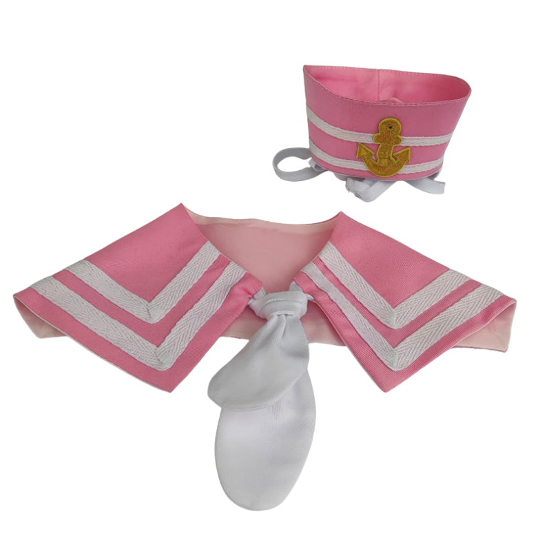 Sailor Hat Set with adjustable Scarf for Dogs and Cats, Fashionable Triangle Bib