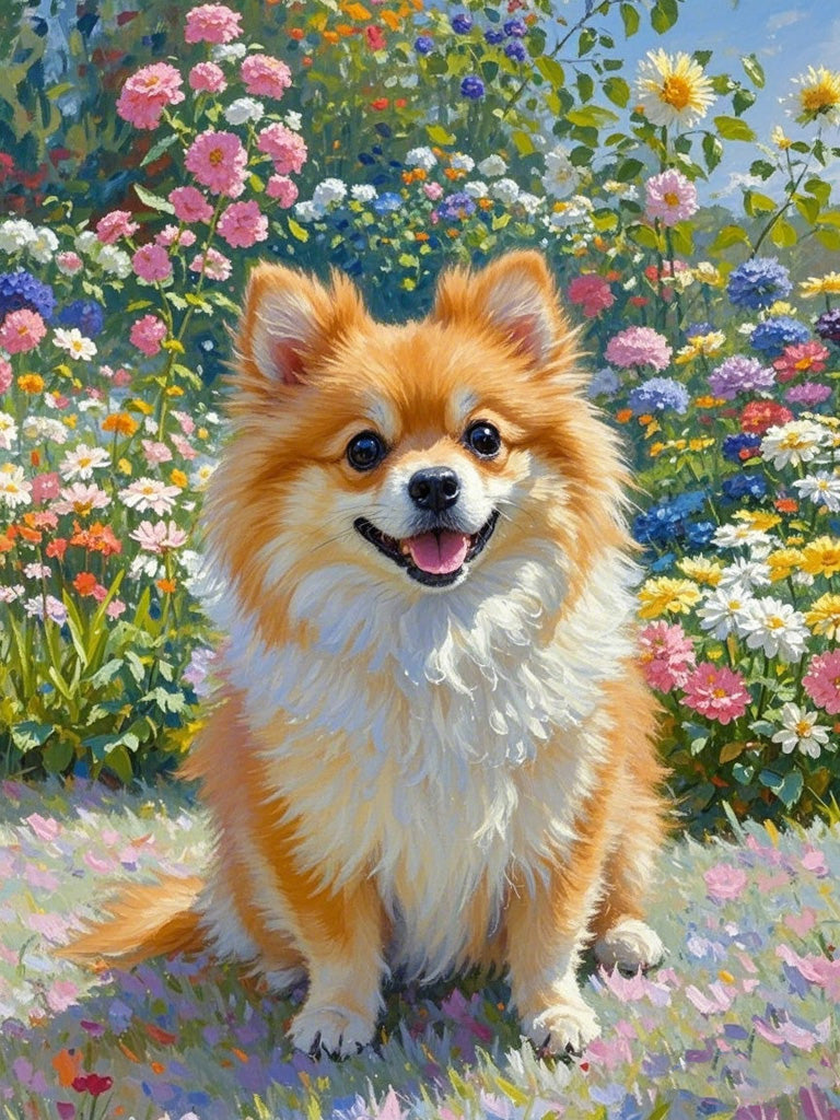 Custom Pet Portrait with Oil painting (Wooden Frame) –Pet Gift, Memorial Painting, Oil Painting Style