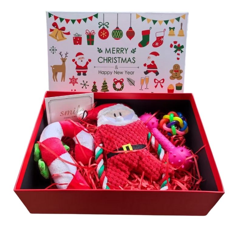 Pet Christmas Gift Box - Plush & Chew Toy Set for Dogs