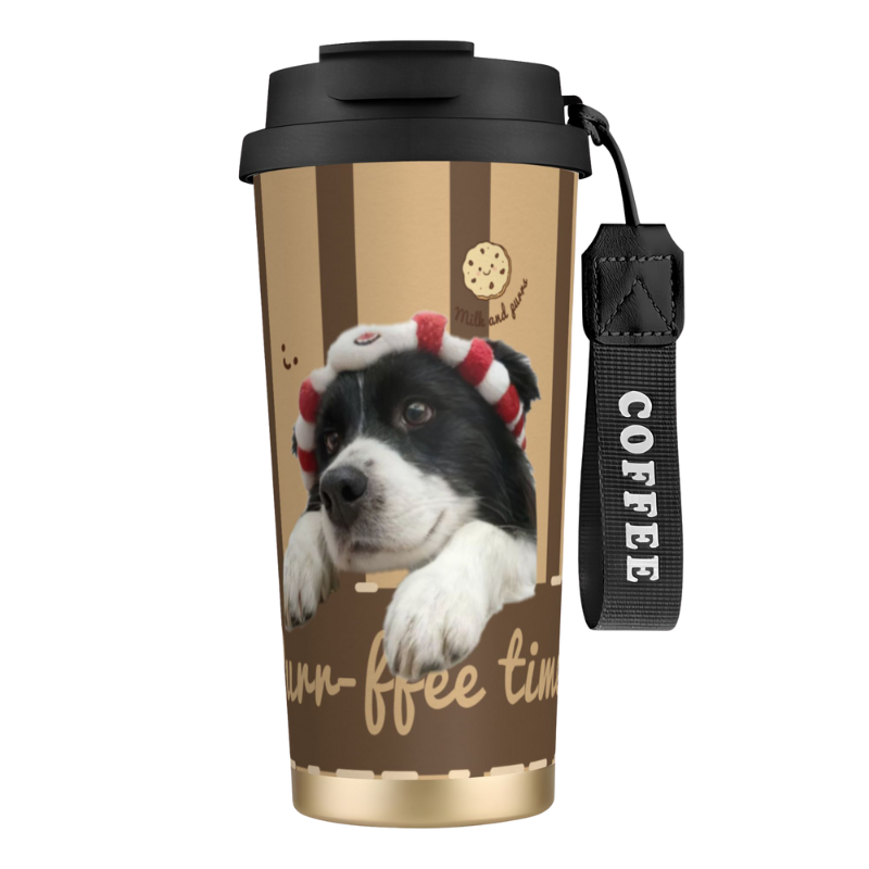 Custom Pet Portrait Tumbler - Insulated Stainless Steel Travel Mug, Personalized Gift for Pet Lovers, Cute Hand-Drawn Design for Women