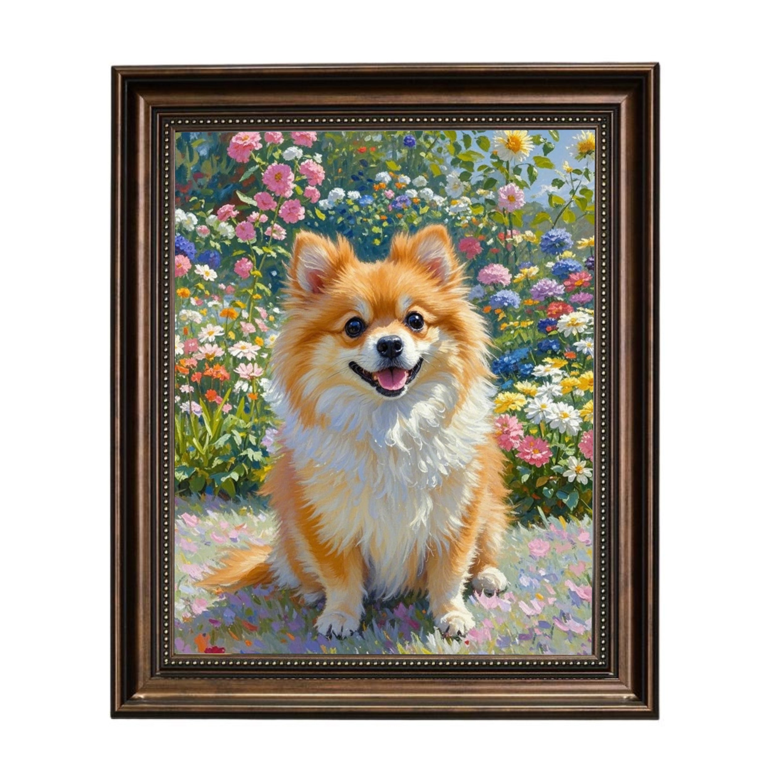 Custom Pet Portrait with Oil painting (Wooden Frame) –Pet Gift, Memorial Painting, Oil Painting Style