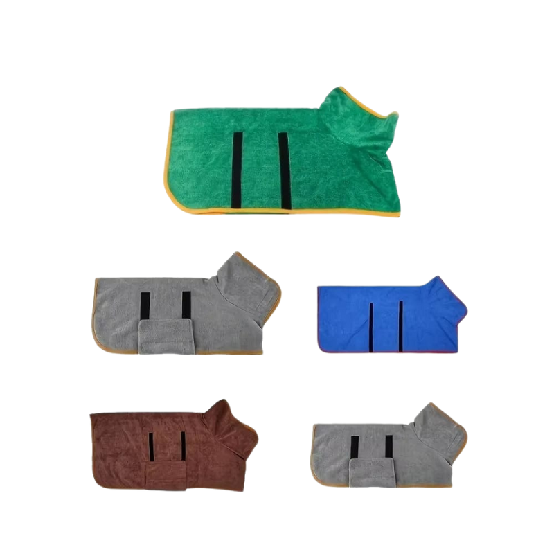 Super Absorbent Pet Bathrobe – Quick Drying Dog Towel Wrap for Small & Large Dogs and Cats | Nanofiber Full Body Bath Towel Coat