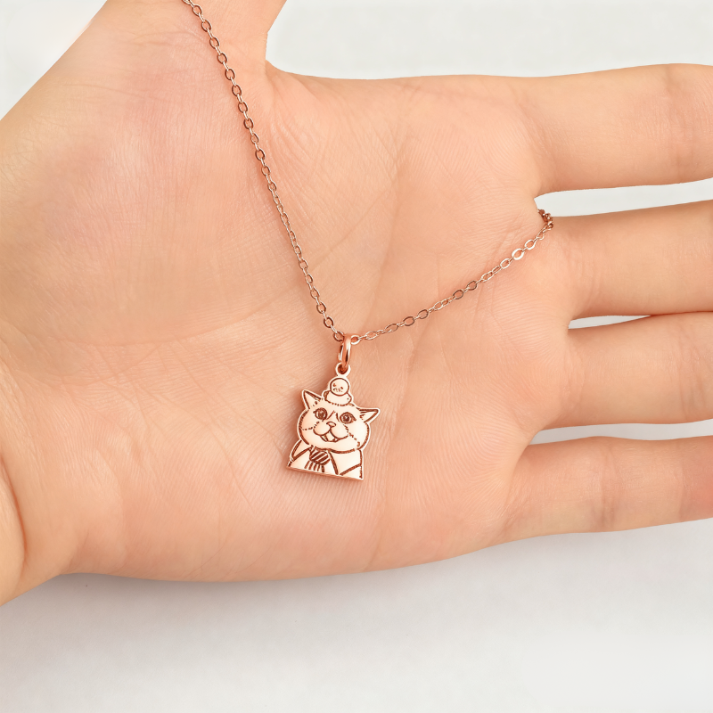 Personalized Pet Portrait Jewelry, Custom S925 Silver Necklaces, Bracelets, and Earrings with Engraved Name