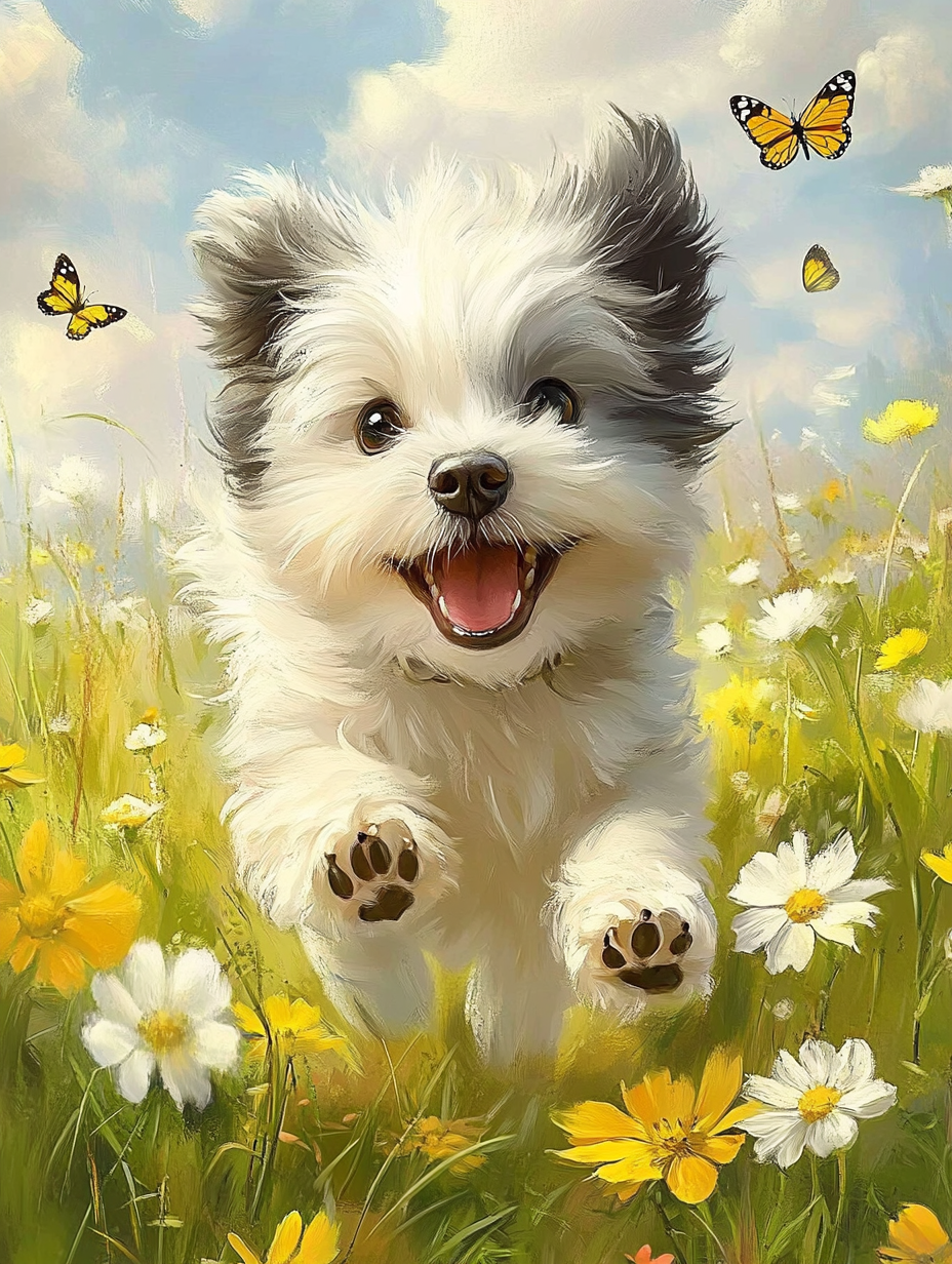 Custom Pet Portrait with Oil painting (Wooden Frame) –Pet Gift, Memorial Painting, Oil Painting Style