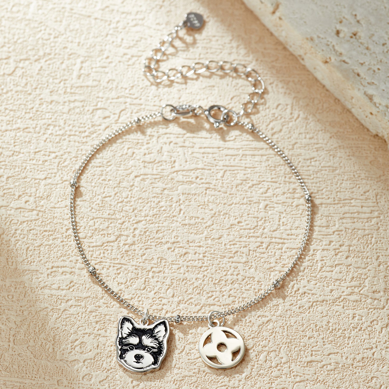 Custom Pet Bracelet - Sterling Silver Dog & Cat Photo Charm, Engravable Pendant, DIY Memorial Jewelry Gift
