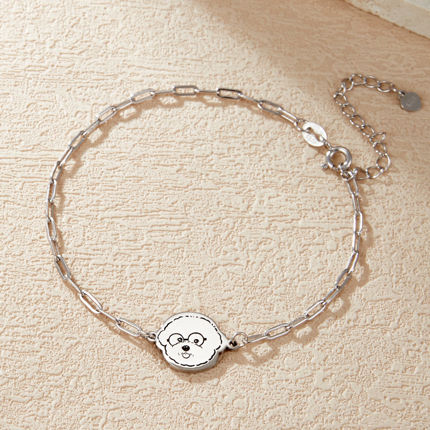 Custom Pet Bracelet - Sterling Silver Dog & Cat Photo Charm, Engravable Pendant, DIY Memorial Jewelry Gift