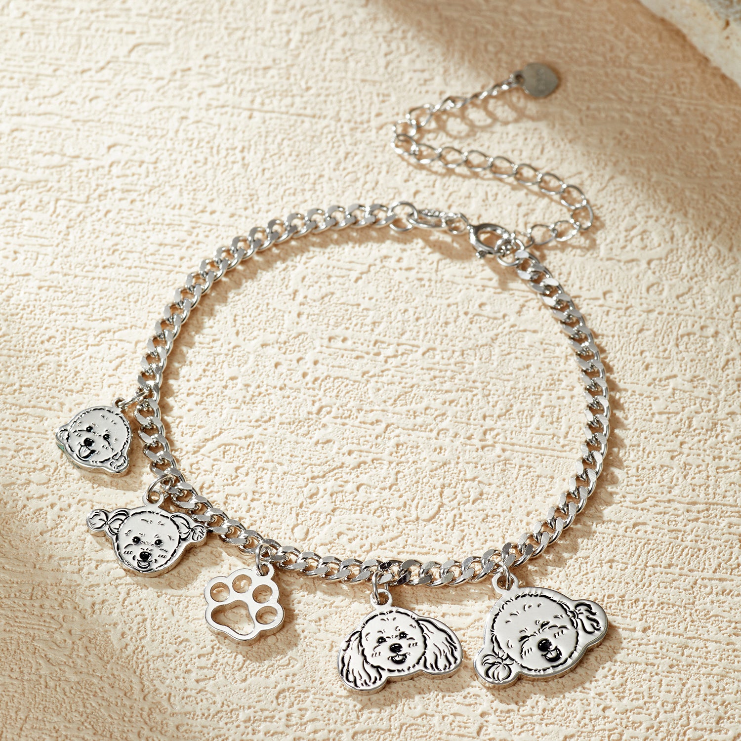 Custom Pet Bracelet - Sterling Silver Dog & Cat Photo Charm, Engravable Pendant, DIY Memorial Jewelry Gift