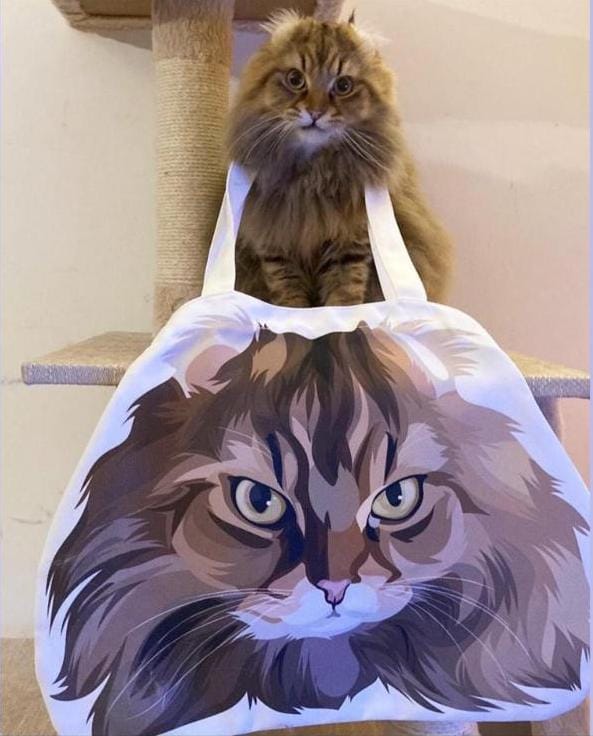 Custom Exclusive AI design -Pet Shaped Canvas Bag