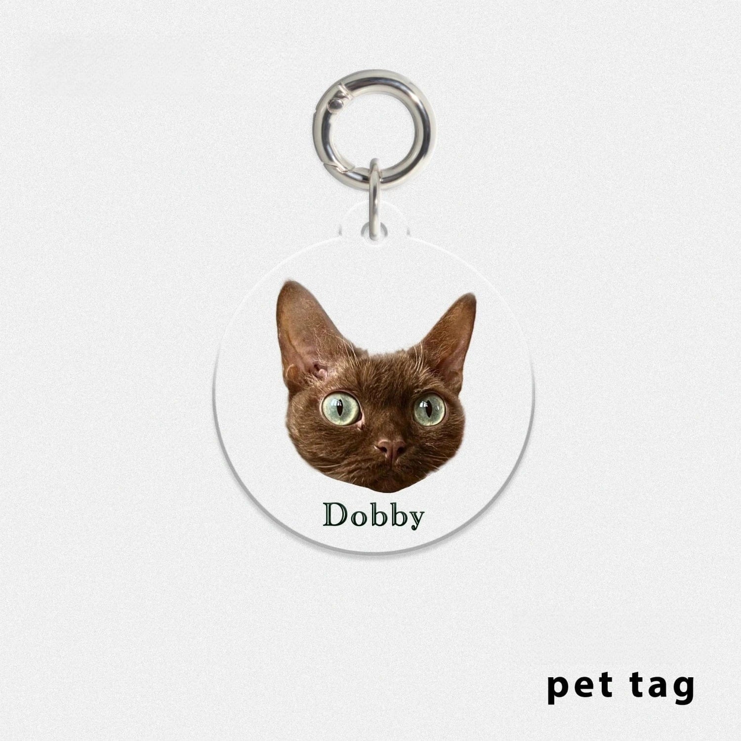 Personalized Pet ID Tag, Custom Acrylic Photo Keychain for Dogs and Cats