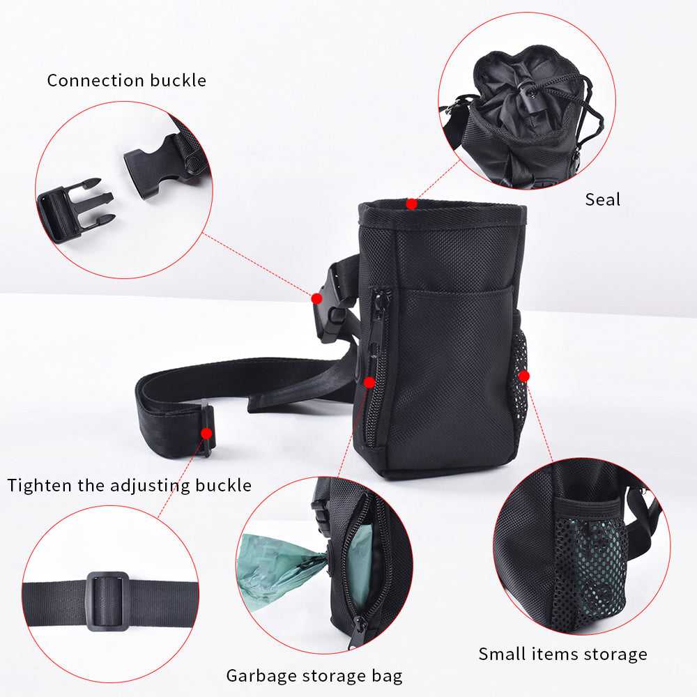 Dog Training Treat Pouch with Multiple Pockets, Adjustable Belt, Built - in Poop Dispenser & Hands - Free Carrying - Colliepawz