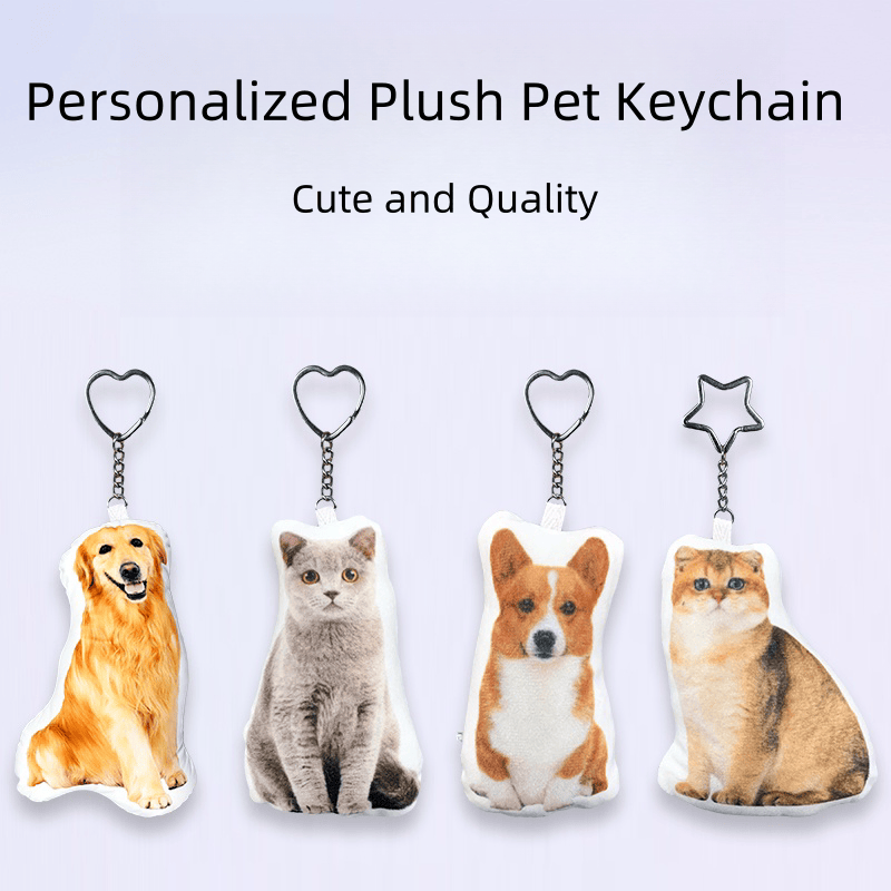 Personalized Plush Pet Keychain, Bag Charm and  Car Interior Decoration