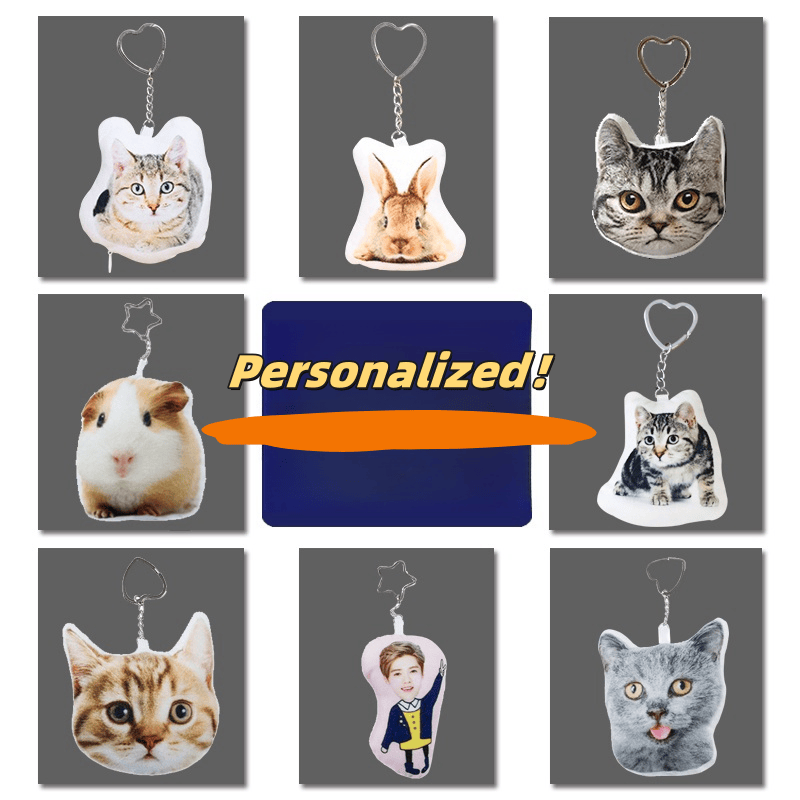 Personalized Plush Pet Keychain, Bag Charm and  Car Interior Decoration