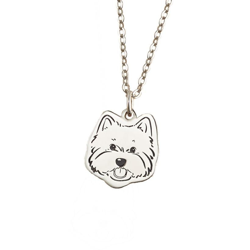 Personalized Pet Portrait Jewelry, Custom S925 Silver Necklaces, Bracelets, and Earrings with Engraved Name