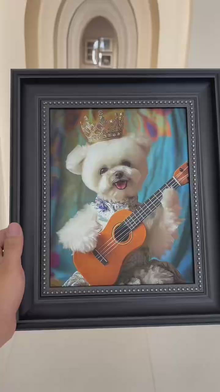 Personalized Christmas Pet Portrait – Custom Pet Painting with Santa Hat &amp; Plaid Scarf | Holiday Gift for Pet Lovers